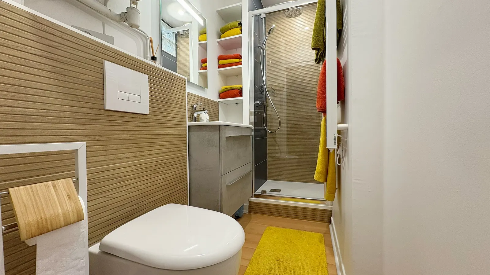 Shower room with toilet