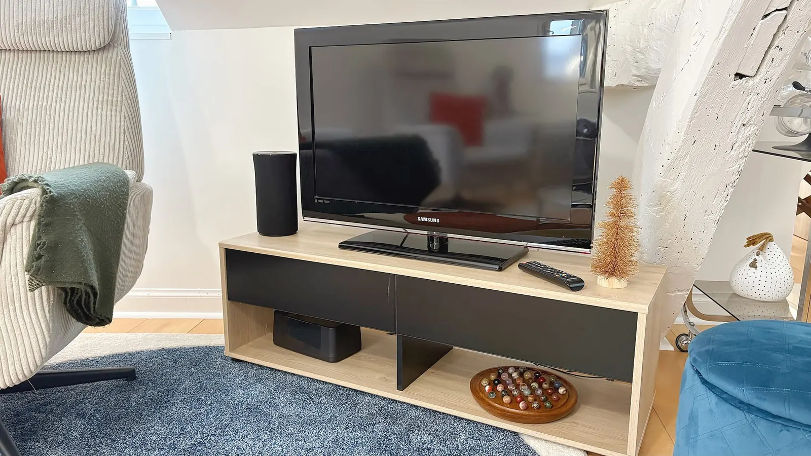 HD TV with Chromecast in the living room