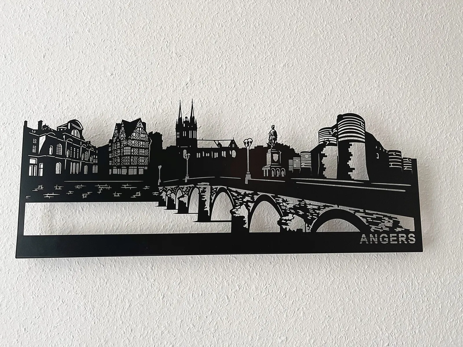 Metal Angers skyline on the wall